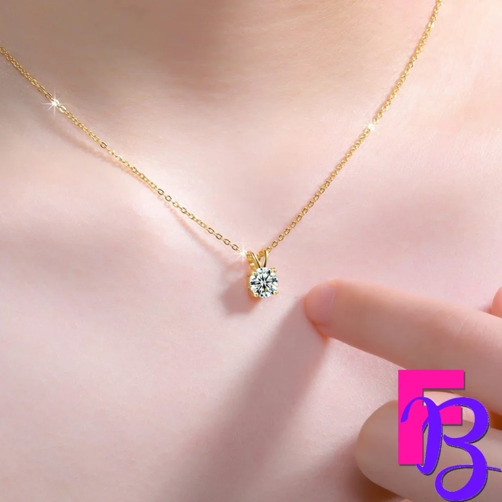 Moissanite Solitaire Pendant Necklace - Picture 5 of 14